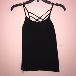Black criss cross tank top